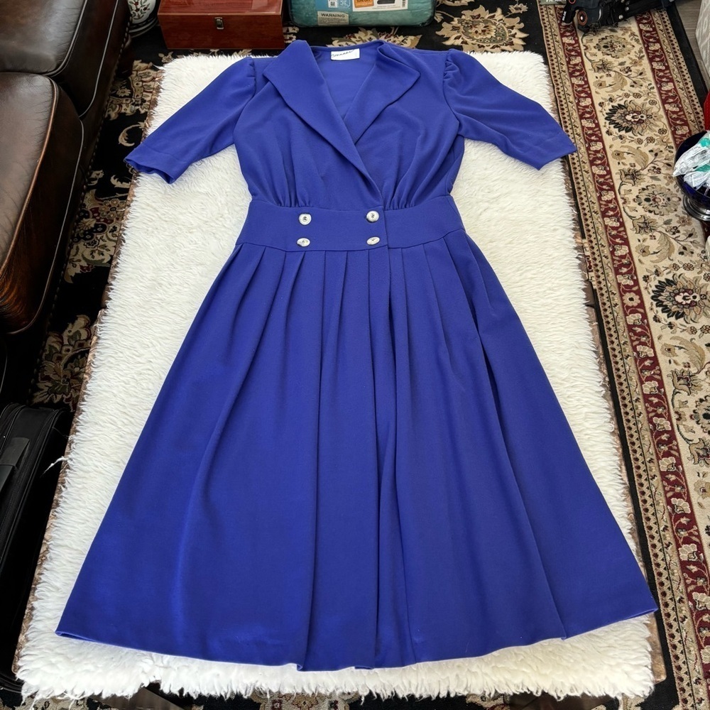 Brenner Vintage Elegant Blue Women's Dress size Medium - Picture 13 of 16